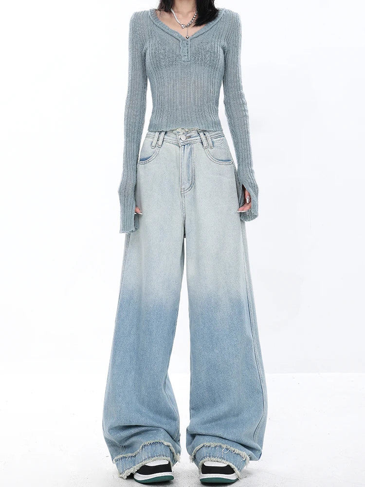 Light Blue Street Wide Leg Vintage Jean