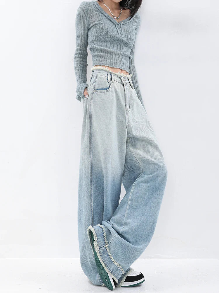 Light Blue Street Wide Leg Vintage Jean
