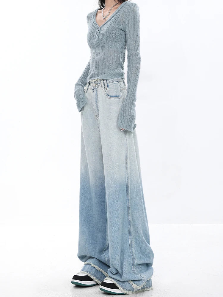 Light Blue Street Wide Leg Vintage Jean