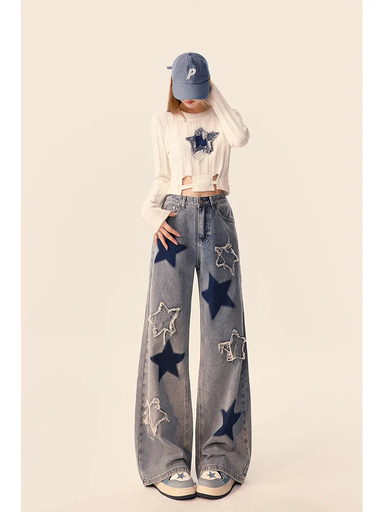 Embroidered Vintage Straight High Street Jean