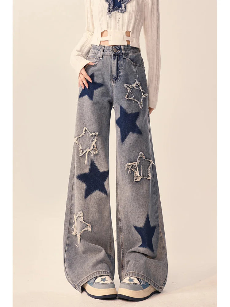 Embroidered Vintage Straight High Street Jean
