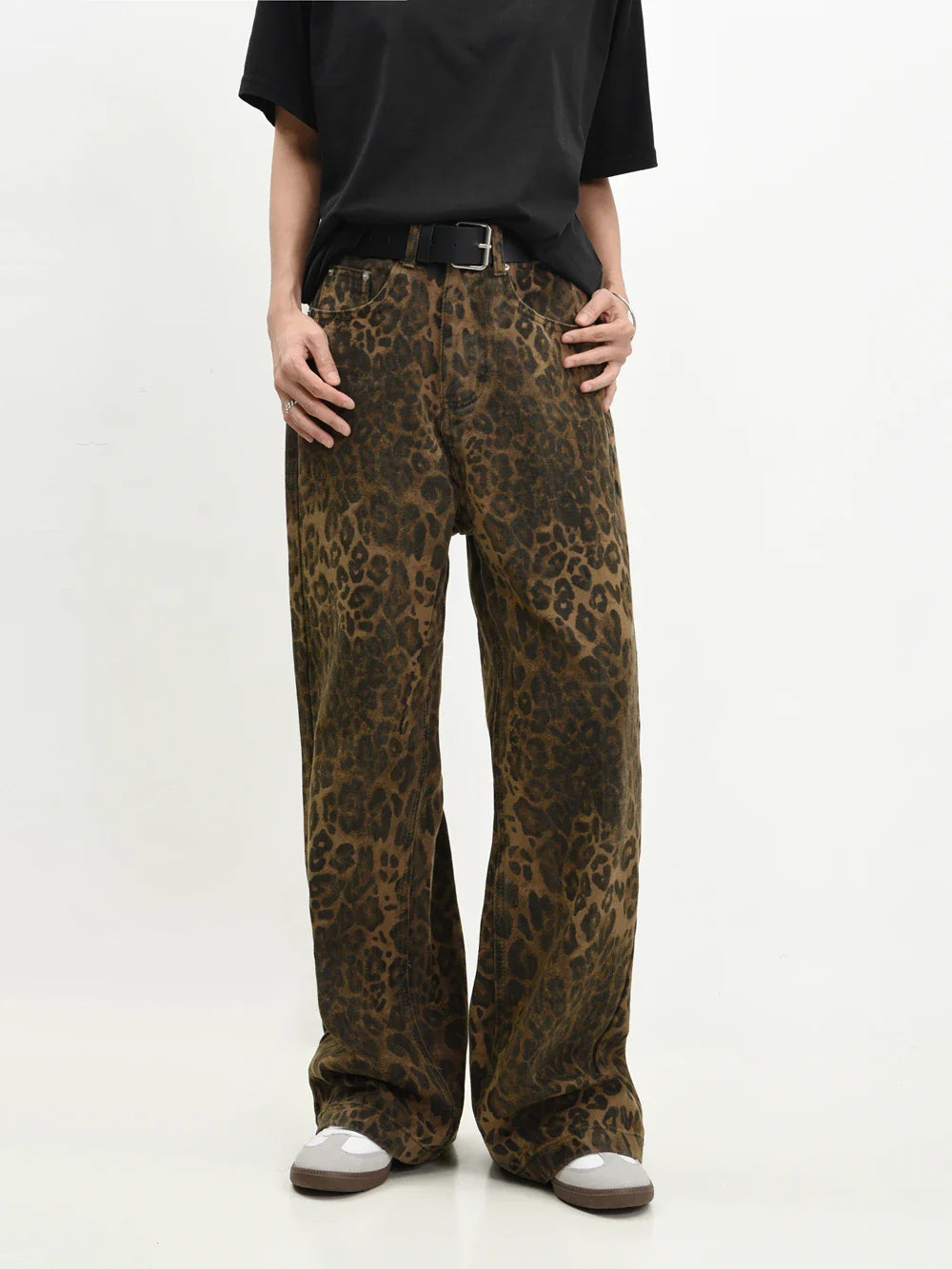 Retro Wide Leg Leopard Street Style Jean