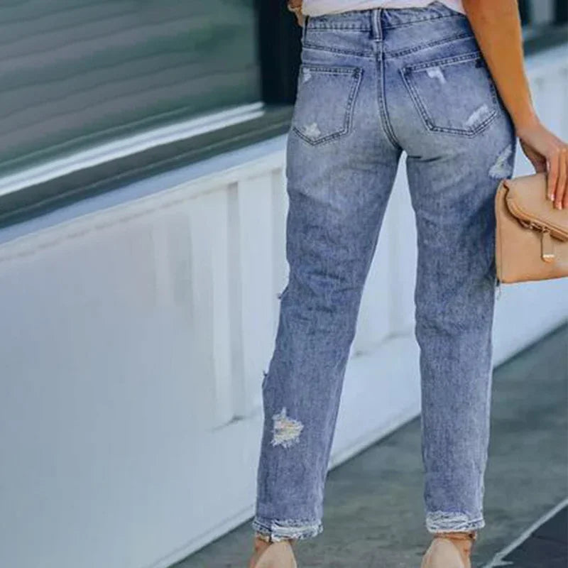 Elastic Waist Loose Thin Casual Fit Jean