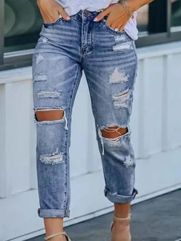 Elastic Waist Loose Thin Casual Fit Jean