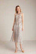 Sleeveless Tassel Sequin Chic Mid Calf Party Dress