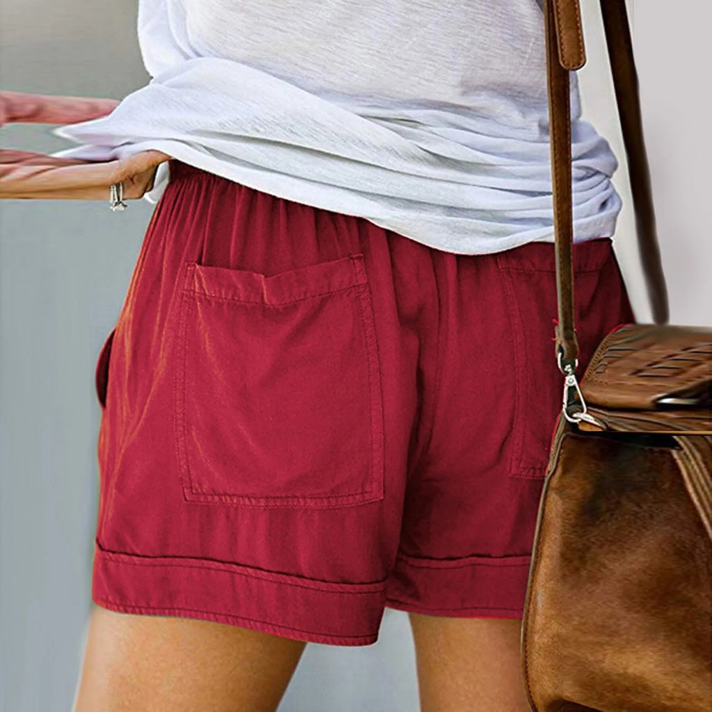 Drawstring Pocketed Plus Size Relaxed Short