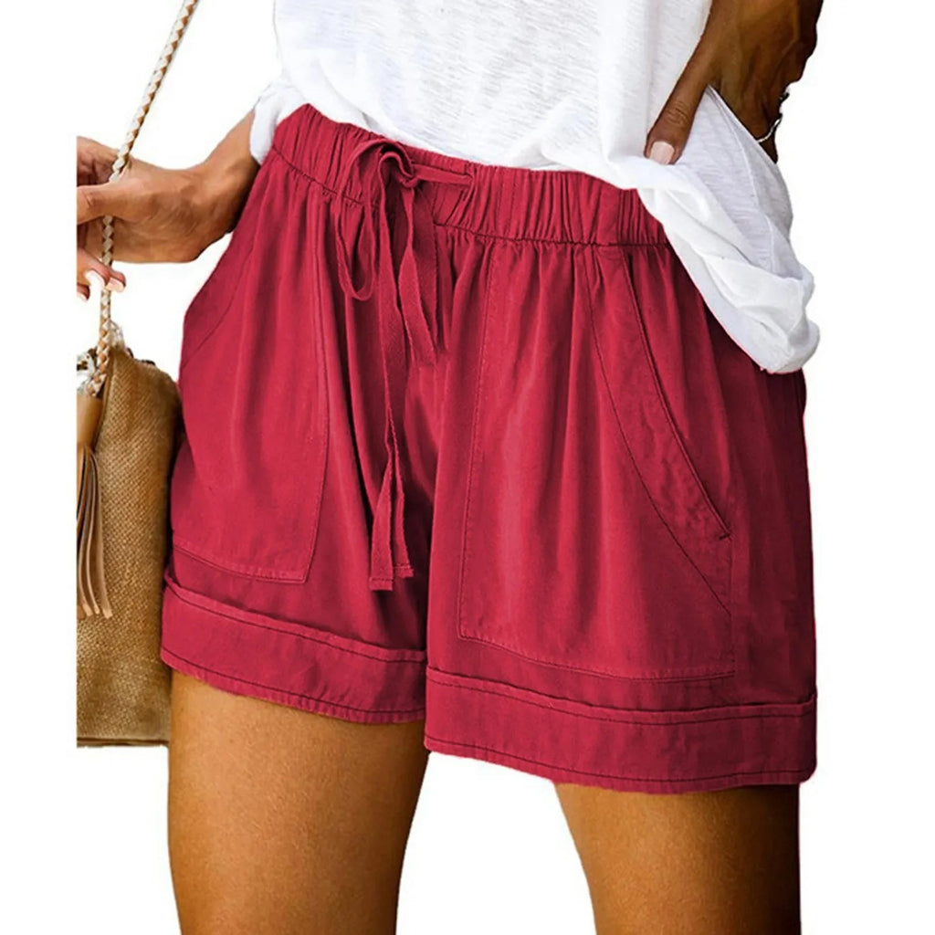 Drawstring Pocketed Plus Size Relaxed Short