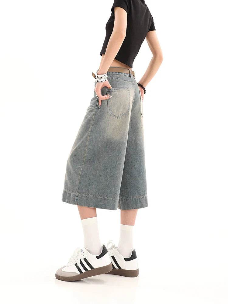 Y2K Baggy Wide Cropped Streetwear Jean