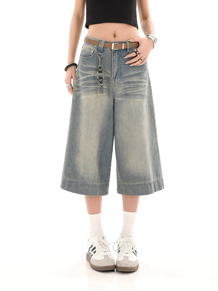 Y2K Baggy Wide Cropped Streetwear Jean