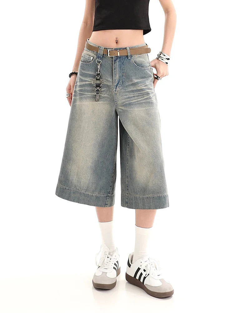 Y2K Baggy Wide Cropped Streetwear Jean