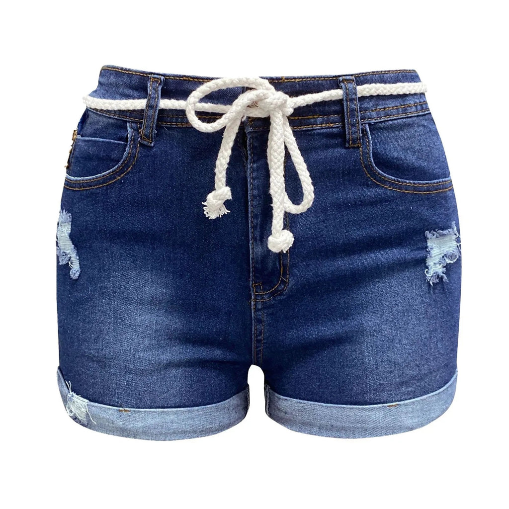 Fringe Frayed Ripped Denim Summer Short