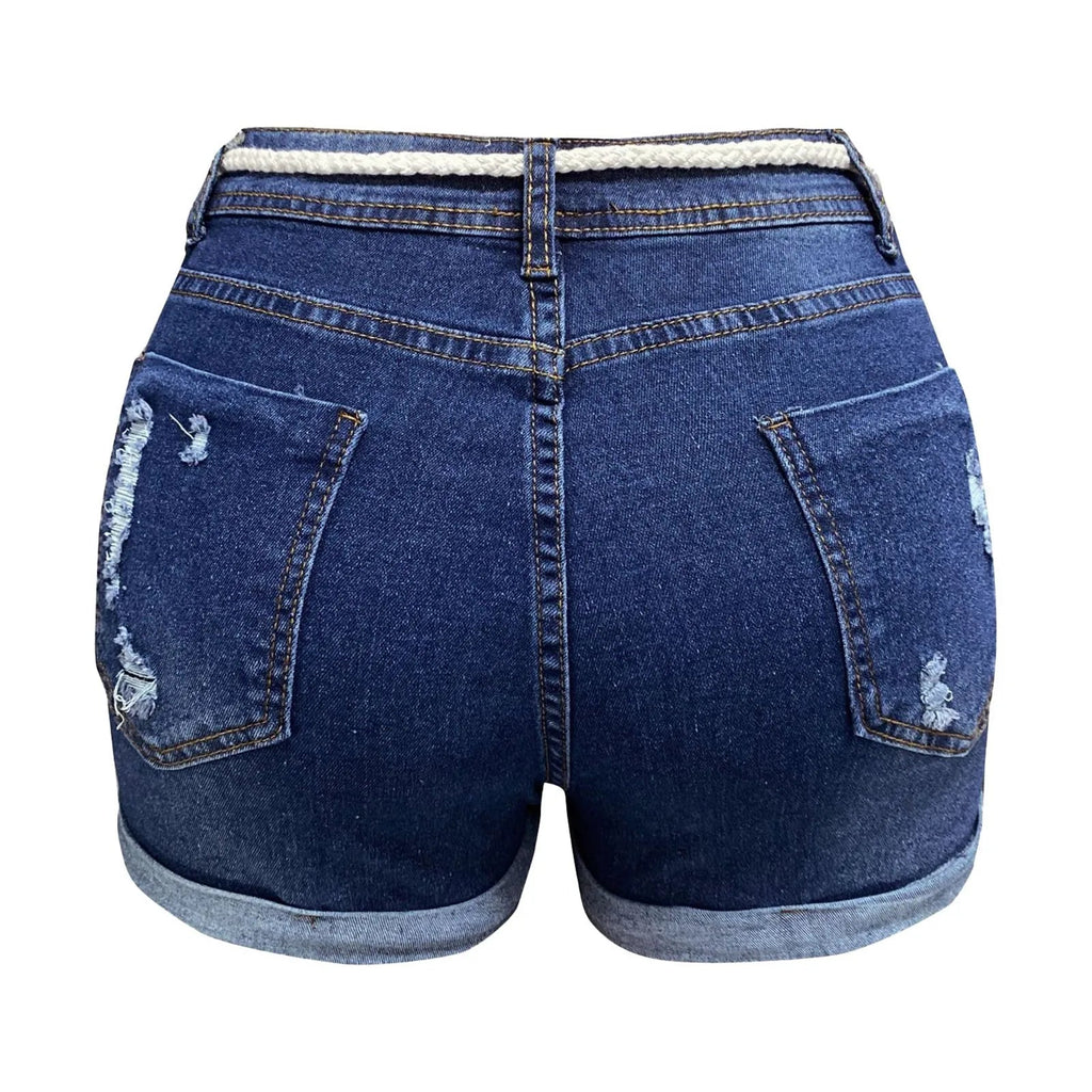 Fringe Frayed Ripped Denim Summer Short