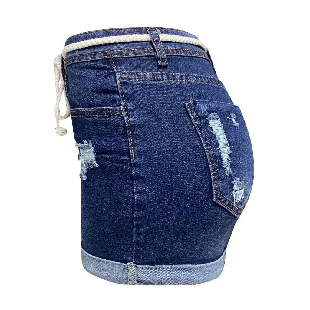 Fringe Frayed Ripped Denim Summer Short