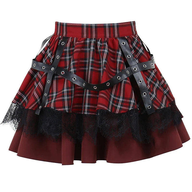Plaid Pleated Gothic Lolita Sweet Mini Dress