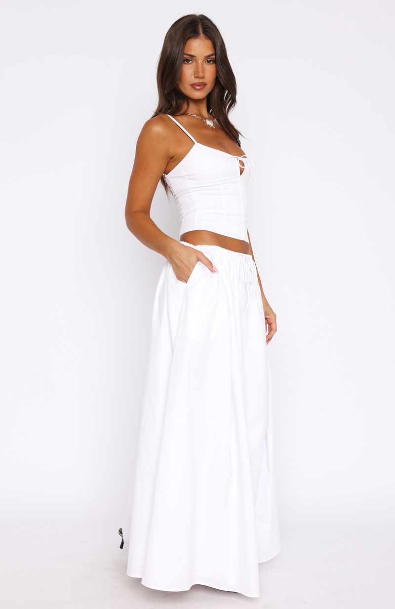 Too Shy Maxi Skirt White