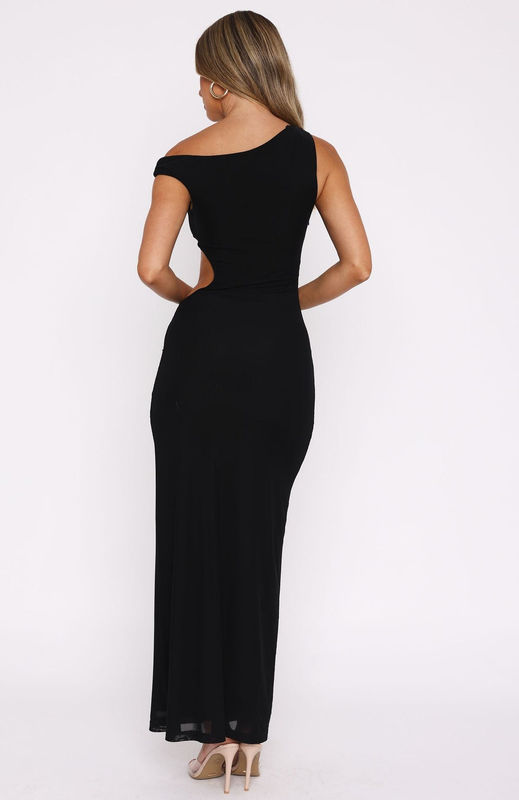 Black Mesh Weekend Glam Maxi Dress