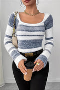 Simple Stripe Patchwork Sweater