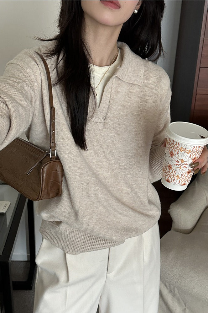Relaxed Polo Style Sweater