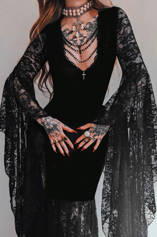 Lace Velveted Gothic Dress