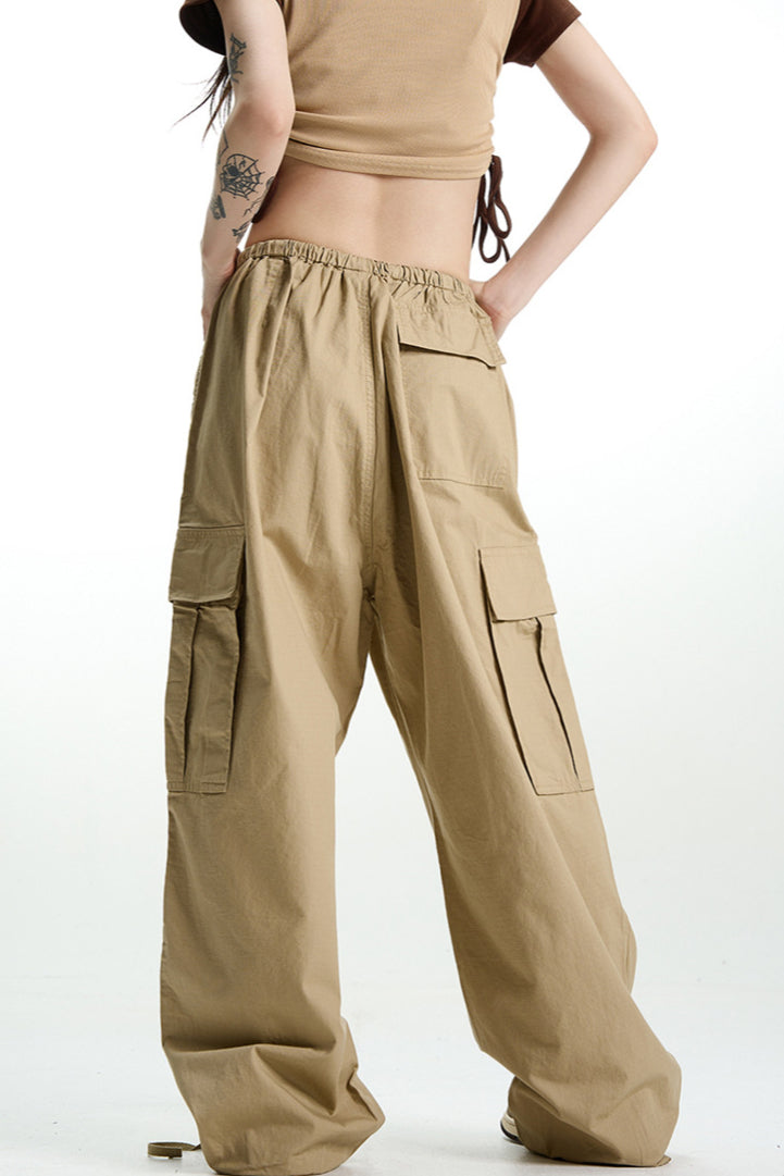 Retro Khaki Wide-Leg Pant