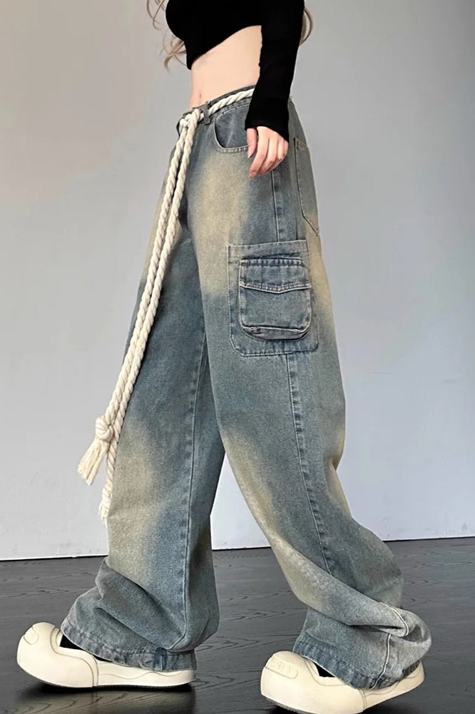 Streetwear Heart Patchwork Jean