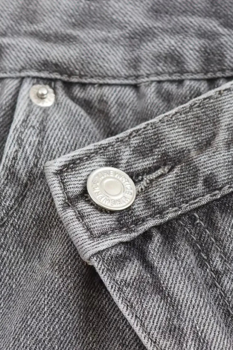 Asymmetric High Waist Straight Jean