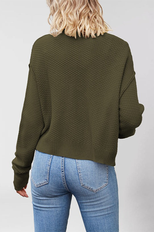 Single Button Knitted Sweater