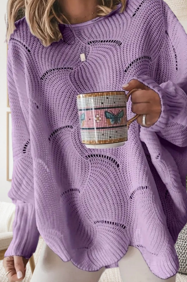 Loose Crochet Knit Sweater