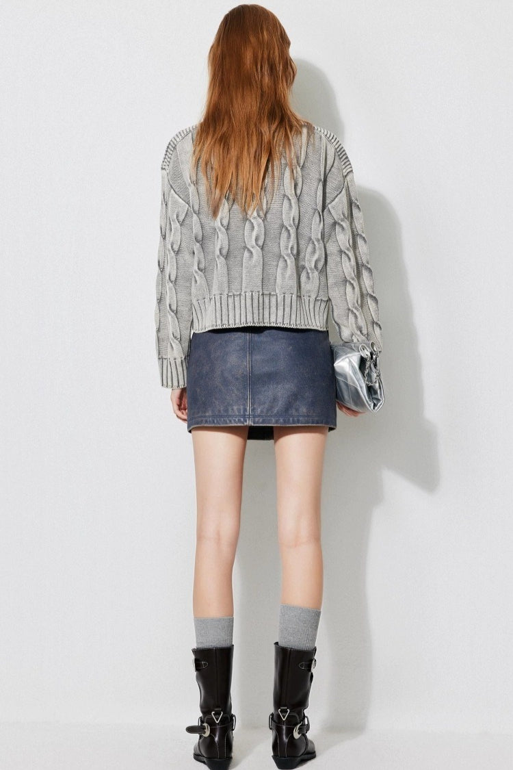 Classic Cable Off Shoulder Sweater