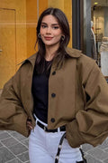 Chic Pleated Detail Mini Coat