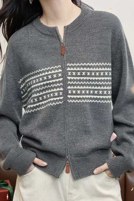 Retro Jacquard Knit Sweater