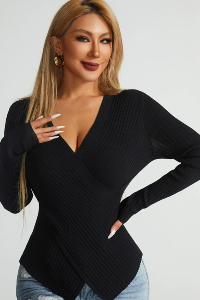 Autumn Asymmetric Knit Sweater