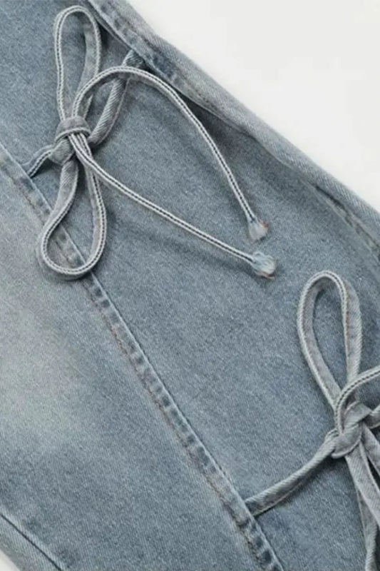 Vintage Bow Tie Baggy Denim Jean