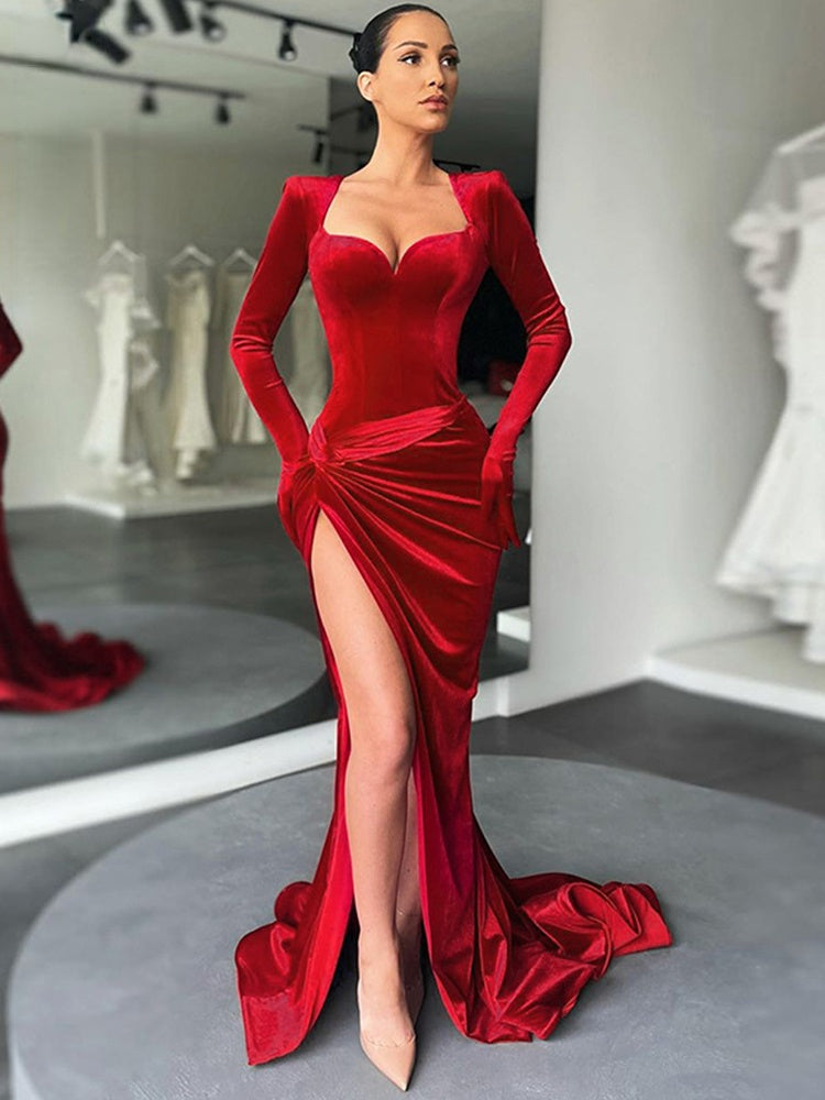 Elegant Evening Club Gown Maxi Dress