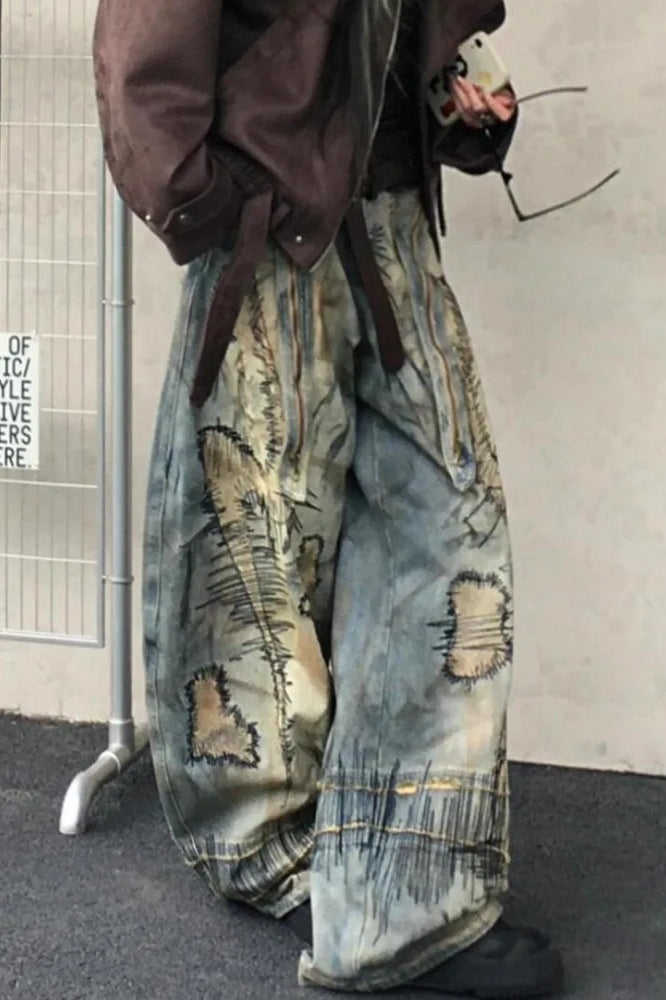 Retro Denim Wide Leg Jean