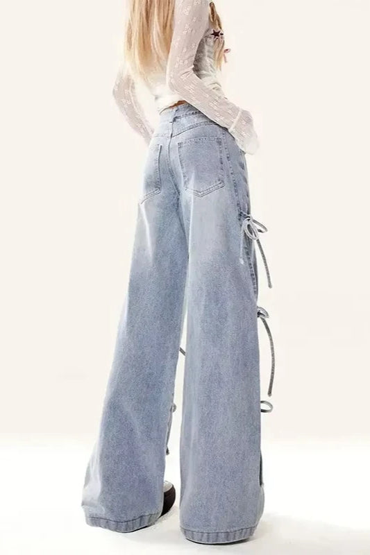 Vintage Bow Tie Baggy Denim Jean