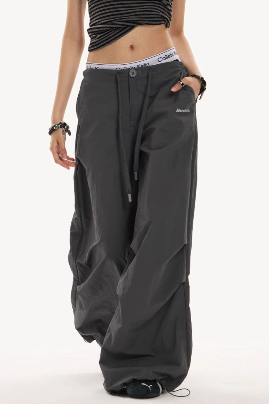 Y2K Retro Gray Military Pant