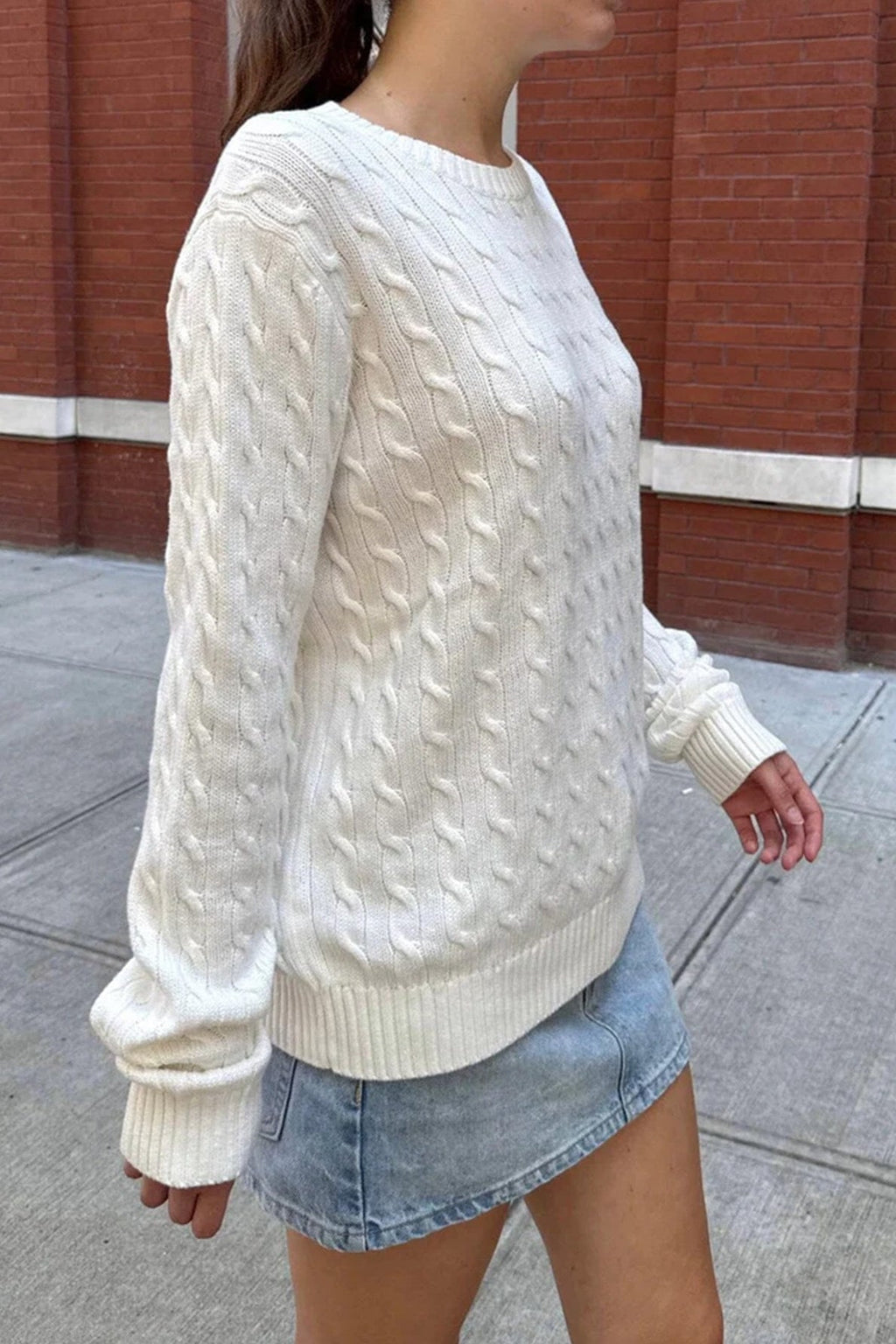Minimal Solid Long Sleeve Sweater