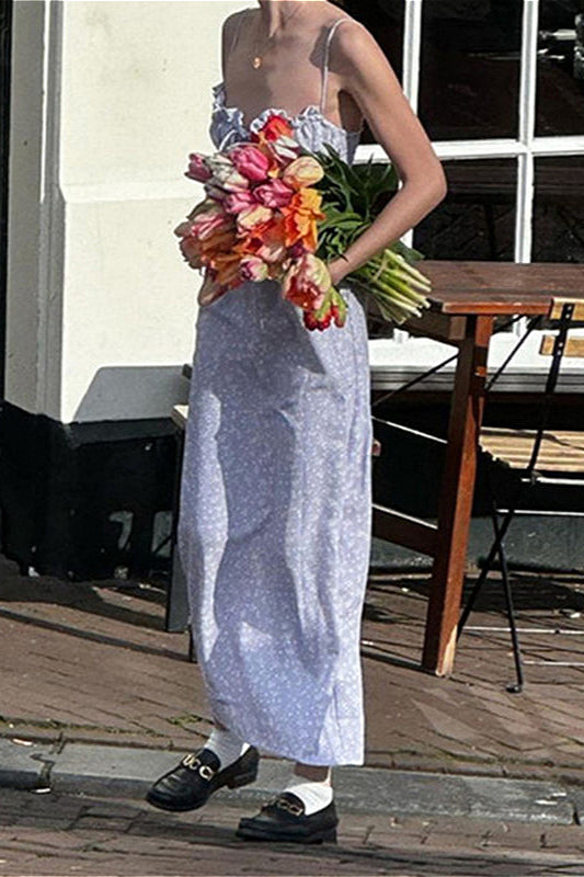 Ruffle Strap Maxi Floral Dress