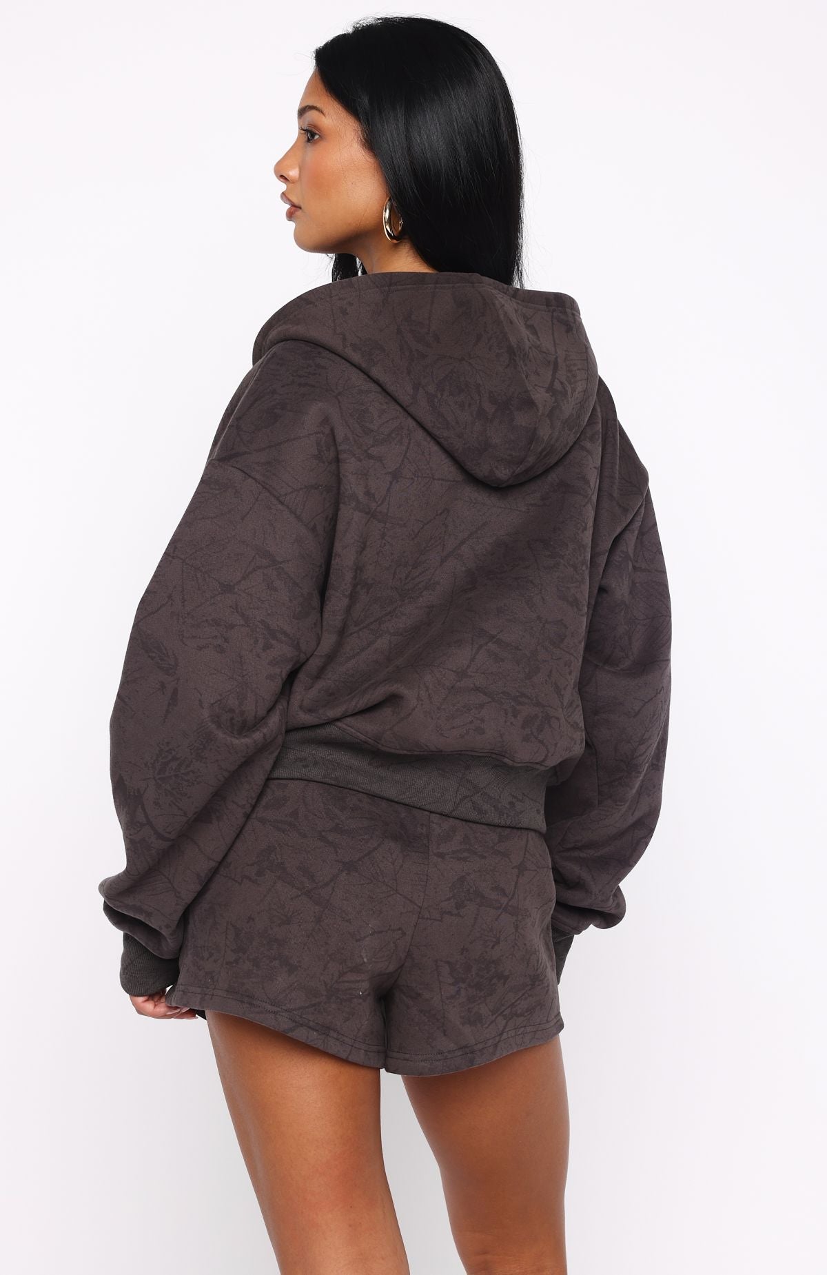 Hiding Away Boxy Dark Camo Hoodie