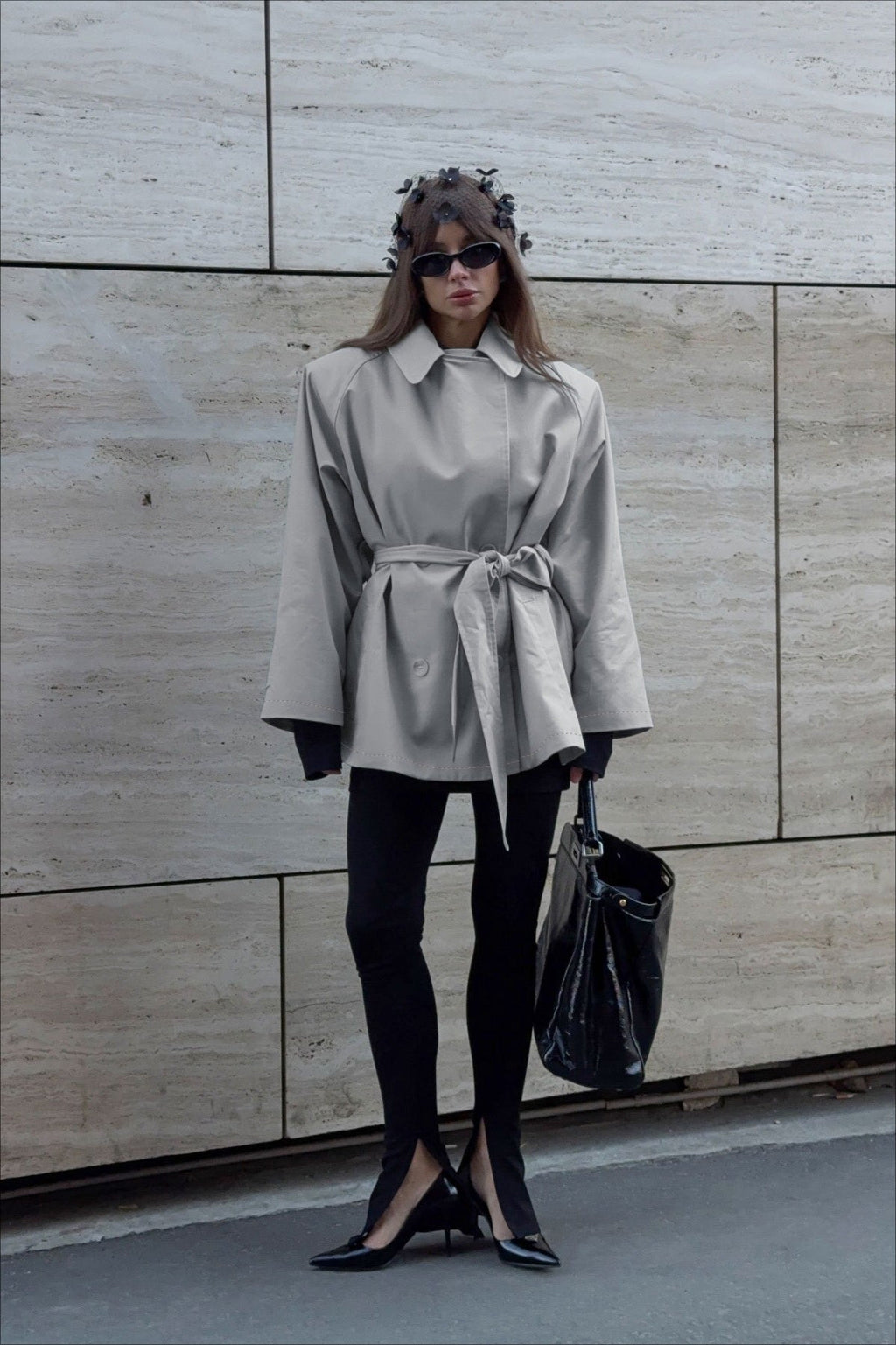 Retro Casual Belted Trench Coat
