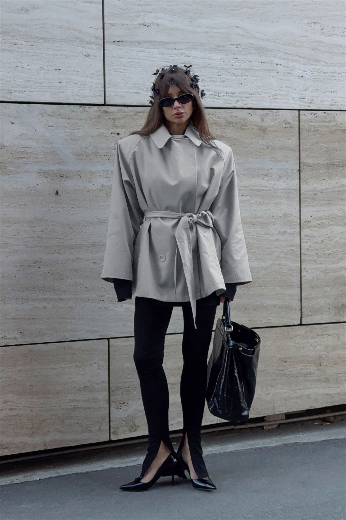 Retro Casual Belted Trench Coat
