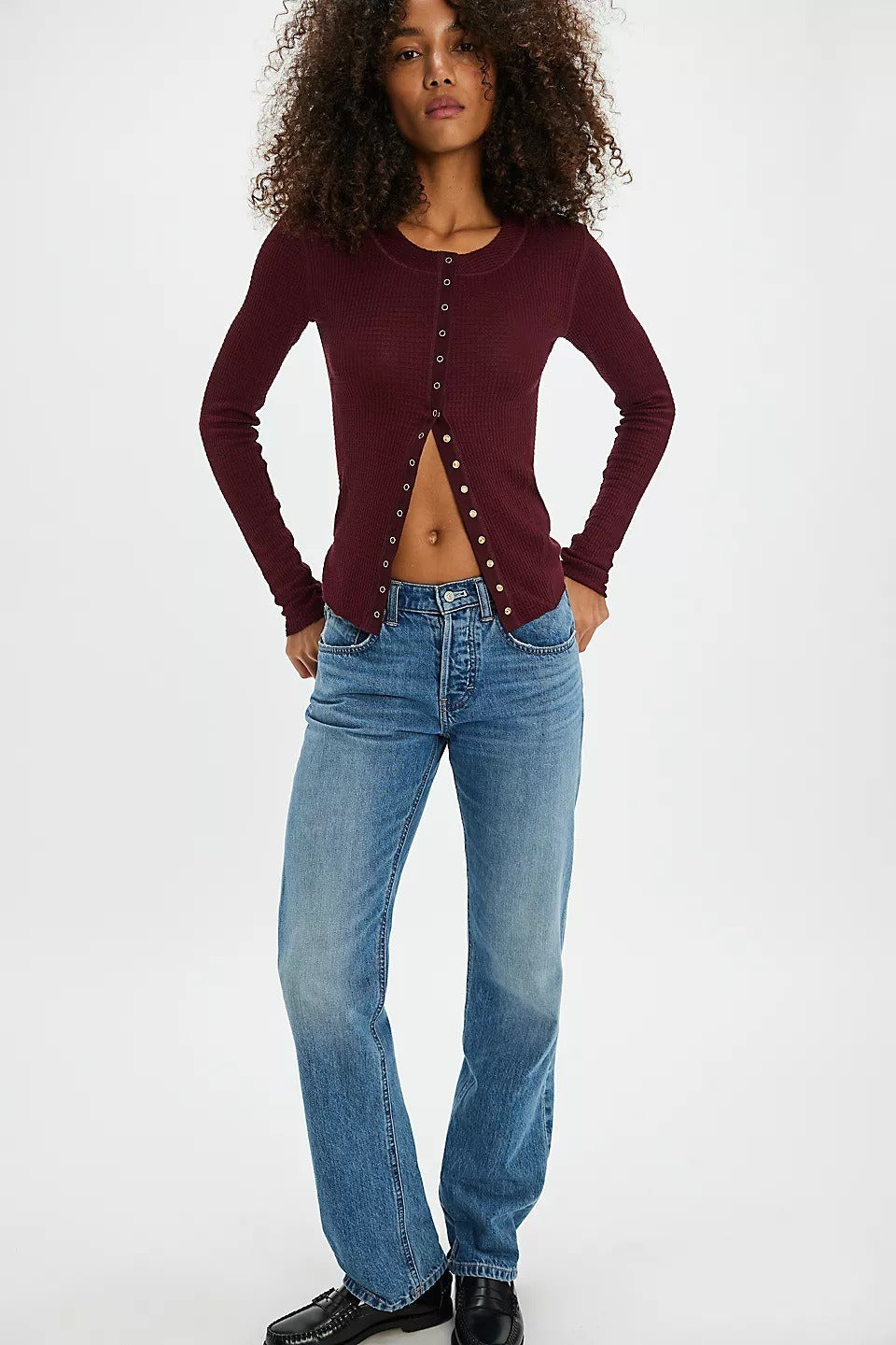 Solid One-Button Slim Knit Cardigan