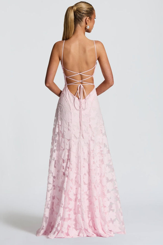 Chiffon Open Back Elegant Maxi Dress