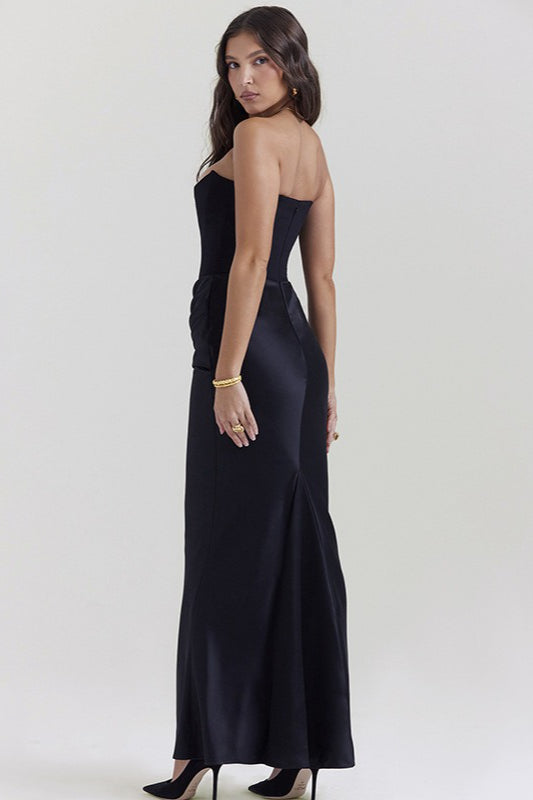 Chic Open Back Waist-Tight Maxi Dress