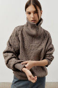 Thick Knit Half Zip Sweater
