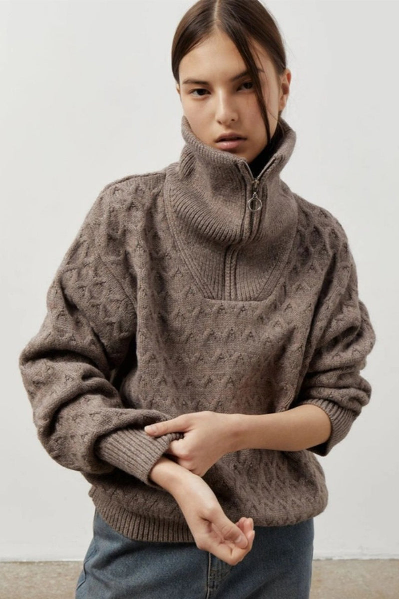 Thick Knit Half Zip Sweater