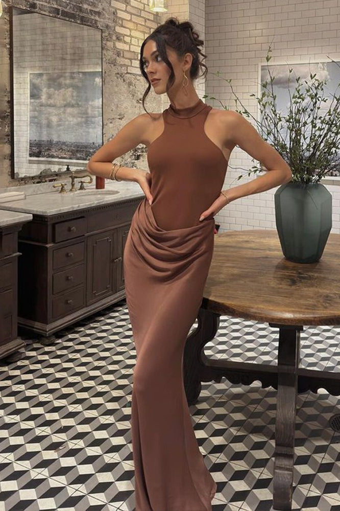 Cutout Sleeveless Fitted Maxi Dress