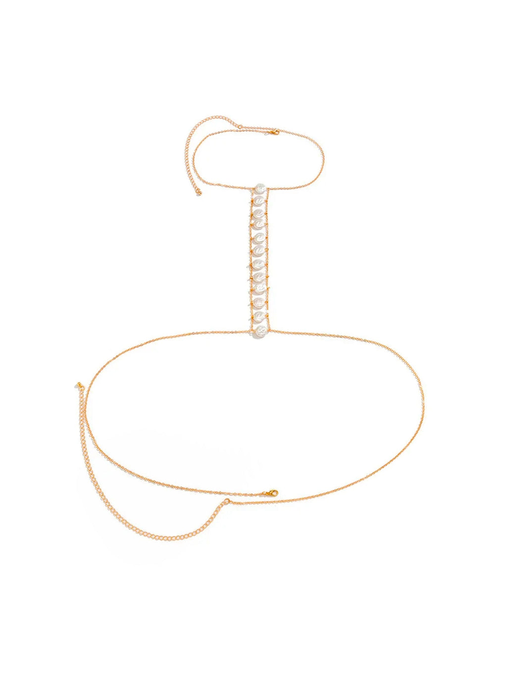 Pearl Chain Body Combo Gold Necklace