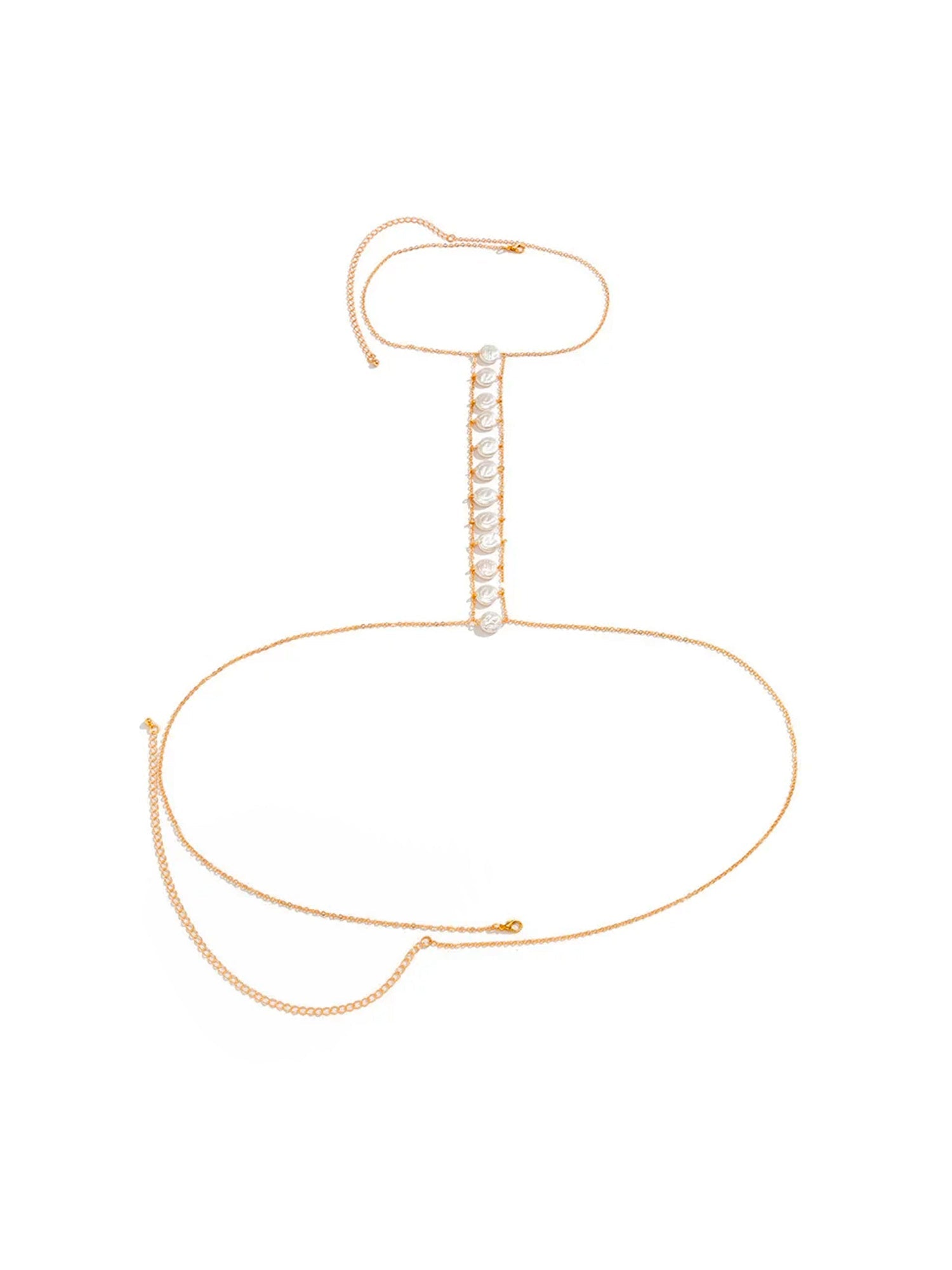 Pearl Chain Body Combo Gold Necklace
